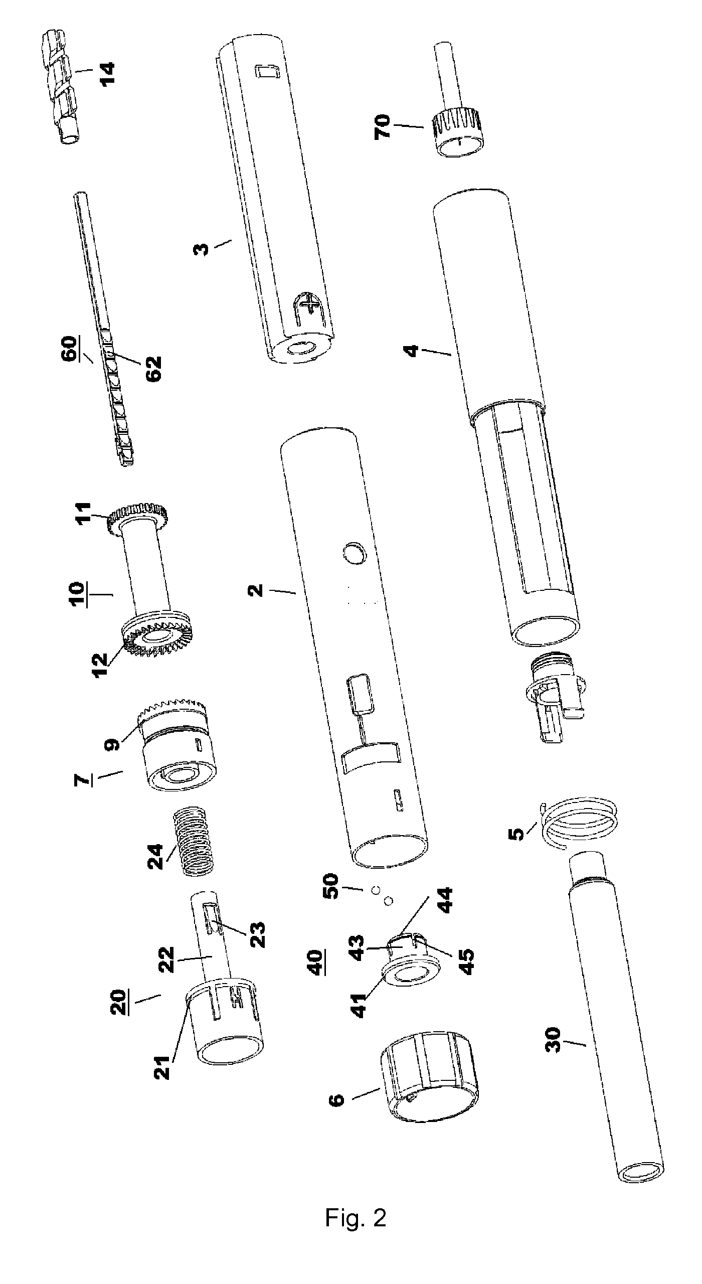 Device for delivering medicament