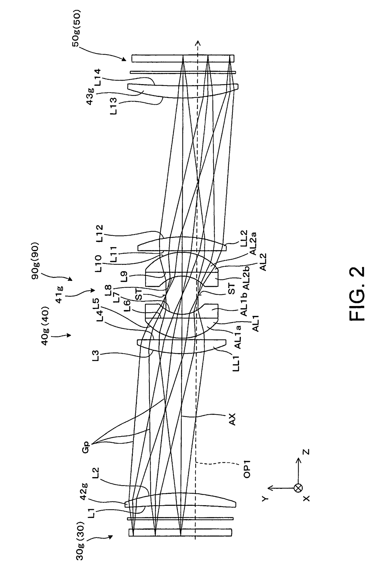 Projector with series positioned pixel matrices