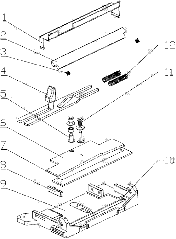 Cutting device for label medium of handheld label printer