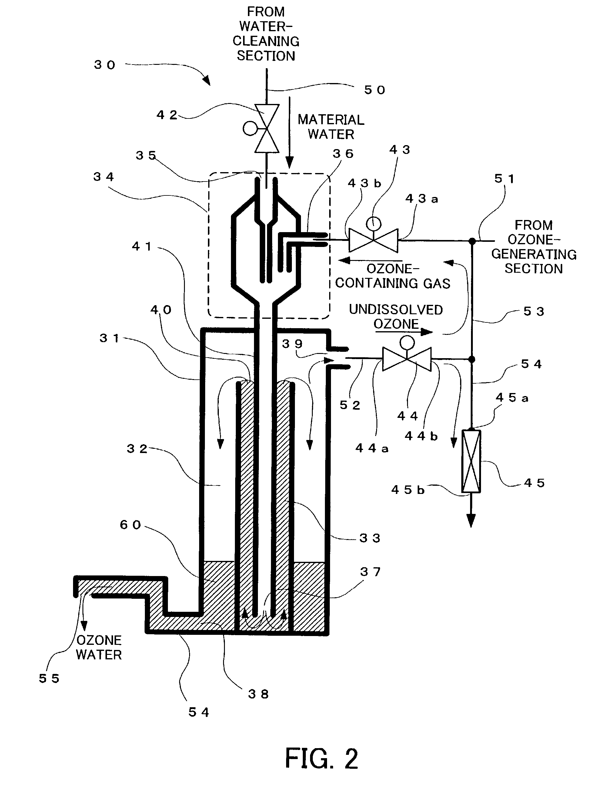 Ozone water producing apparatus and gas-liquid mixture producing apparatus