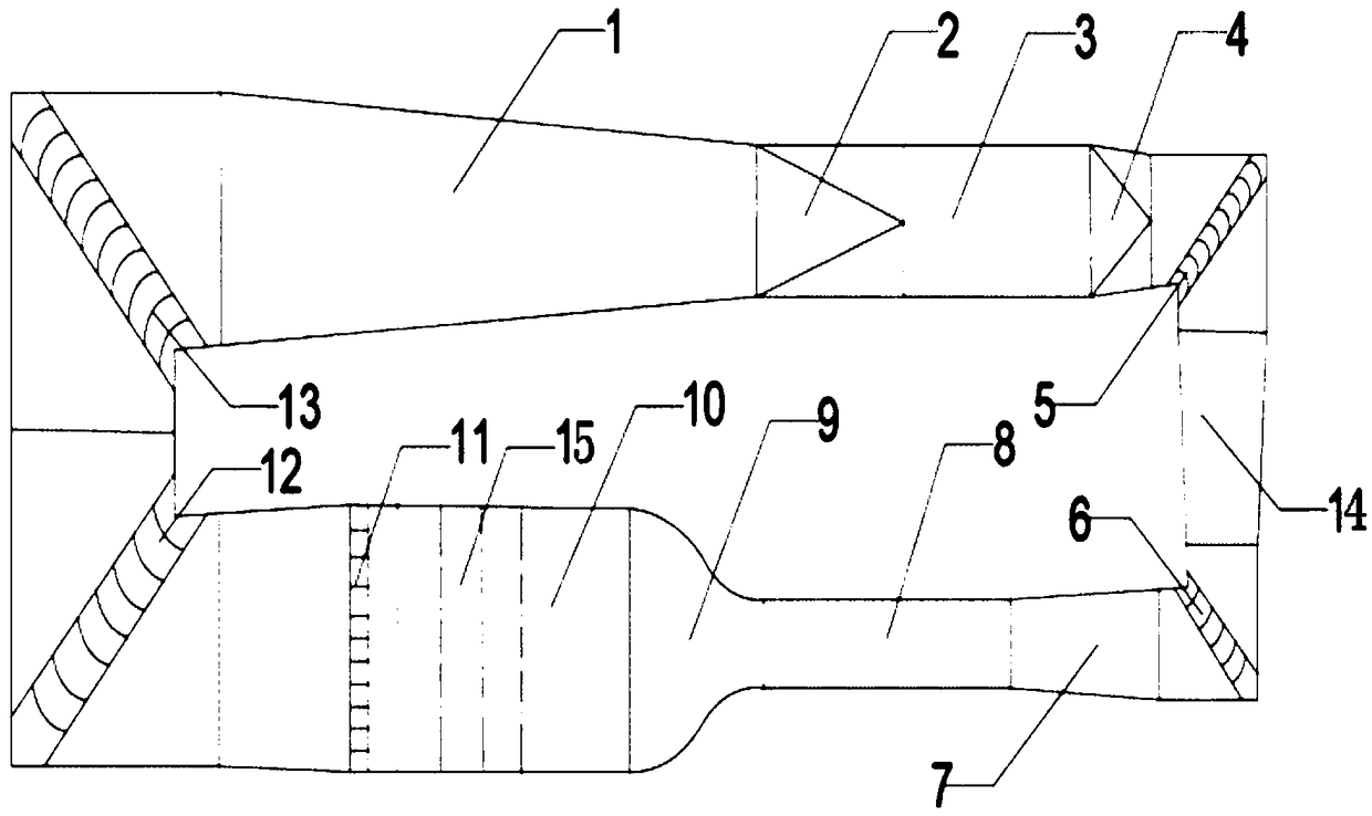 Intelligent wind tunnel with variable section of test section