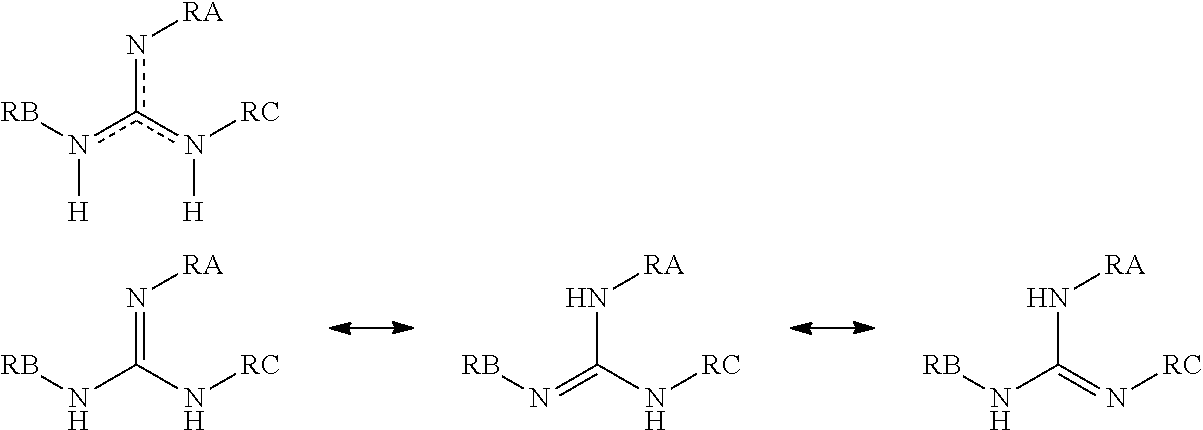 Compounds having guanidine groups and containing semi-organic silicon groups