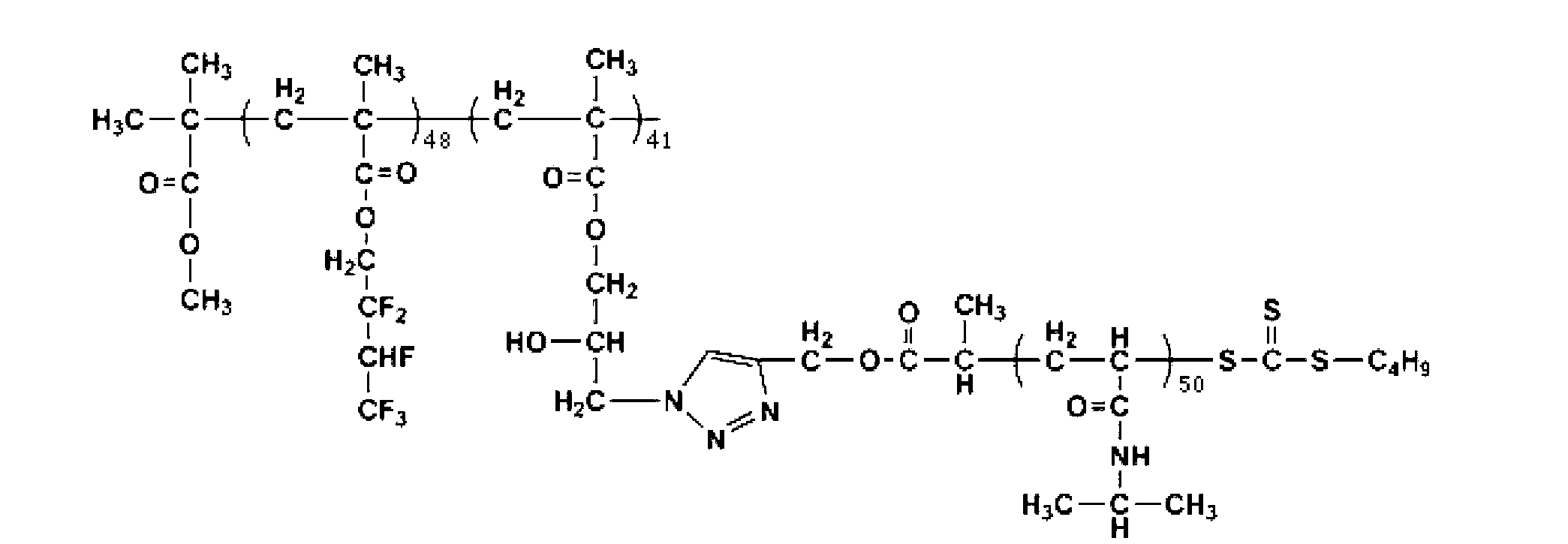 Fluorine-containing block graft polymer with thermosensitivity and preparation method and application thereof