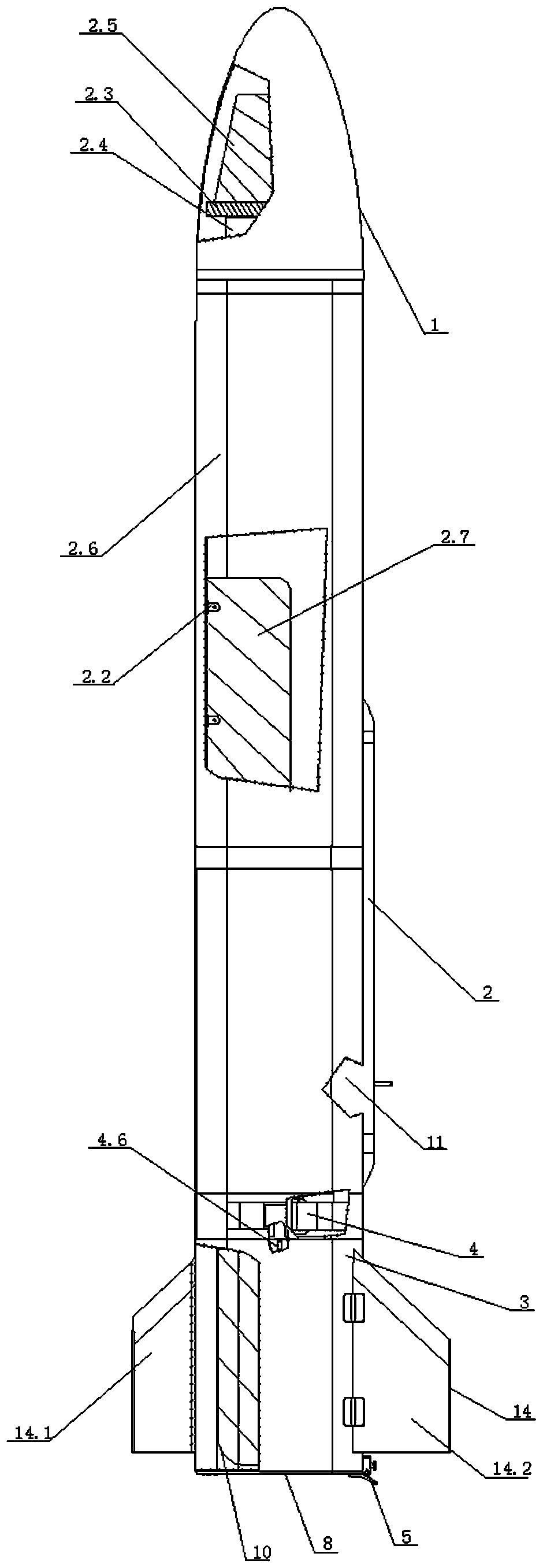 Material delivery nacelle with parachute