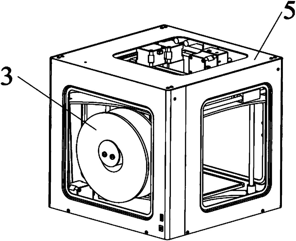 Mounting structure of 3D printer charging tray