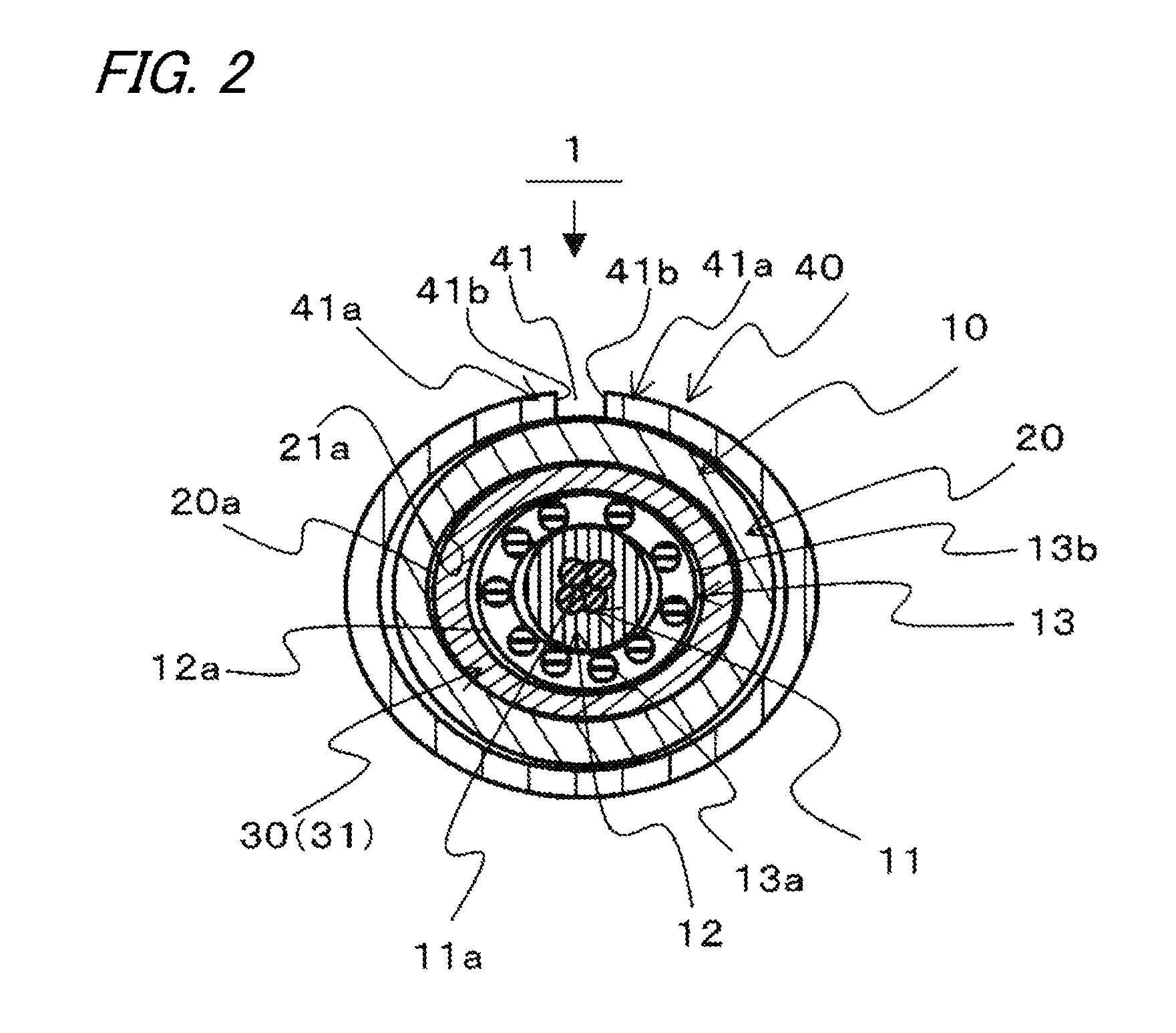 Structure of connection between coaxial cable and shield terminal, and method of connection therebetween