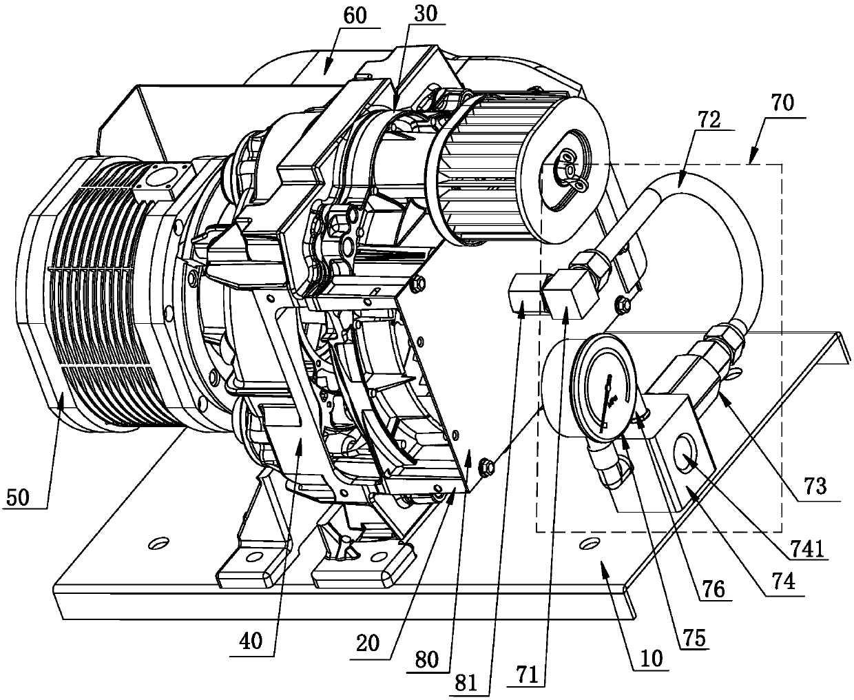 A scroll air compressor