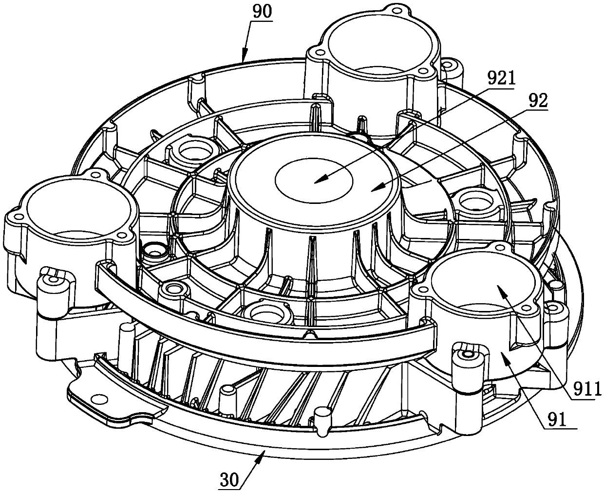 A scroll air compressor