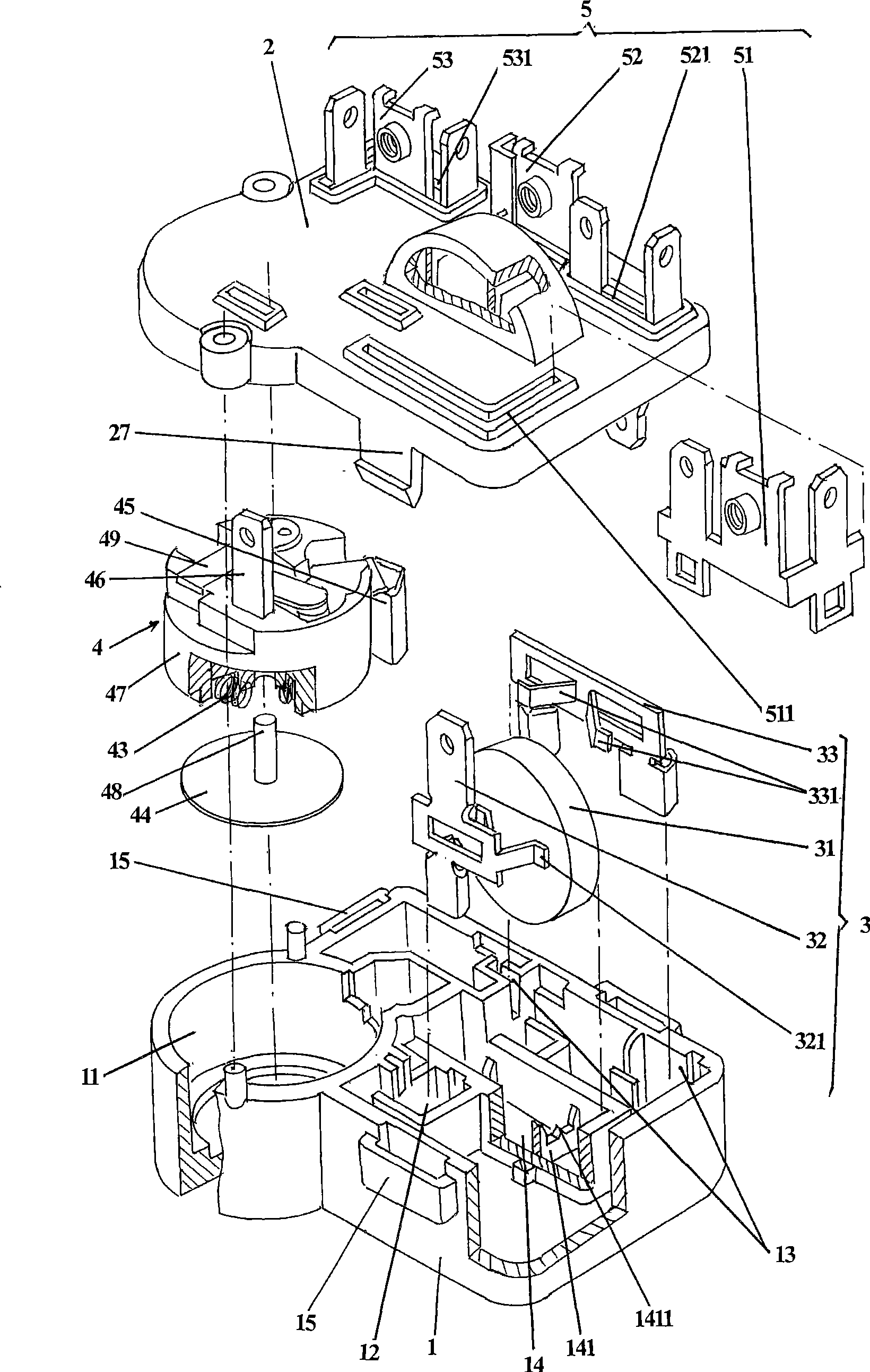 Energy-saving type integral single phase AC electric motor starting and protection device