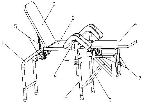 Light examining couch for gynecology department