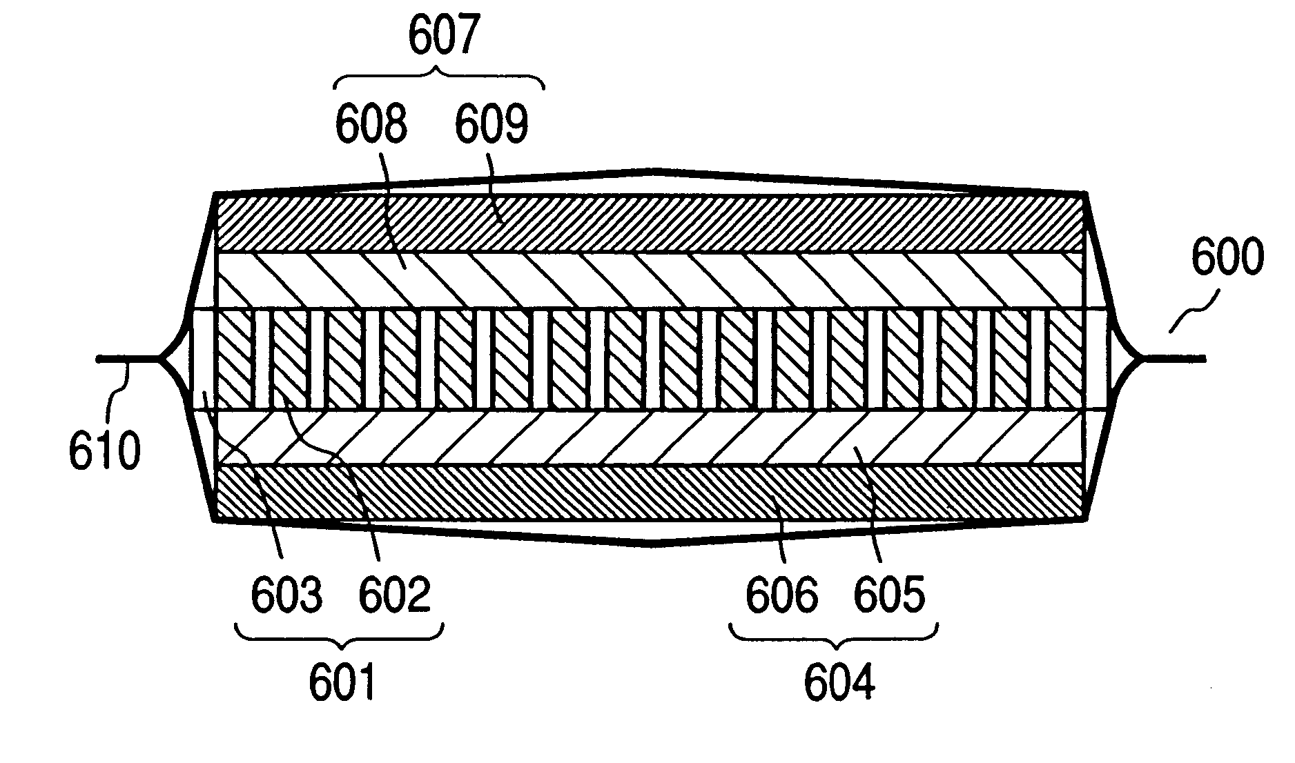 Secondary battery having an ion conductive member and manufacturing process thereof