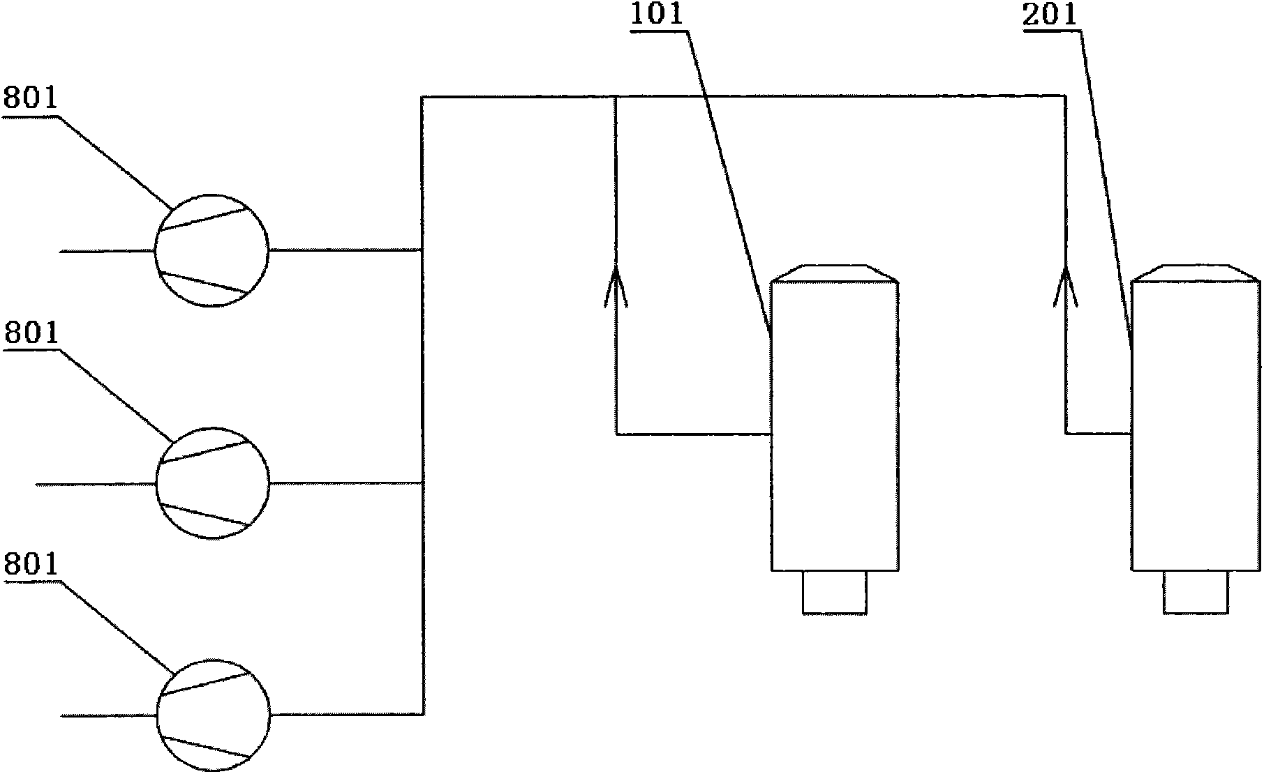 Multistage steam jet vacuum-pumping system with double backpressure steam condensers