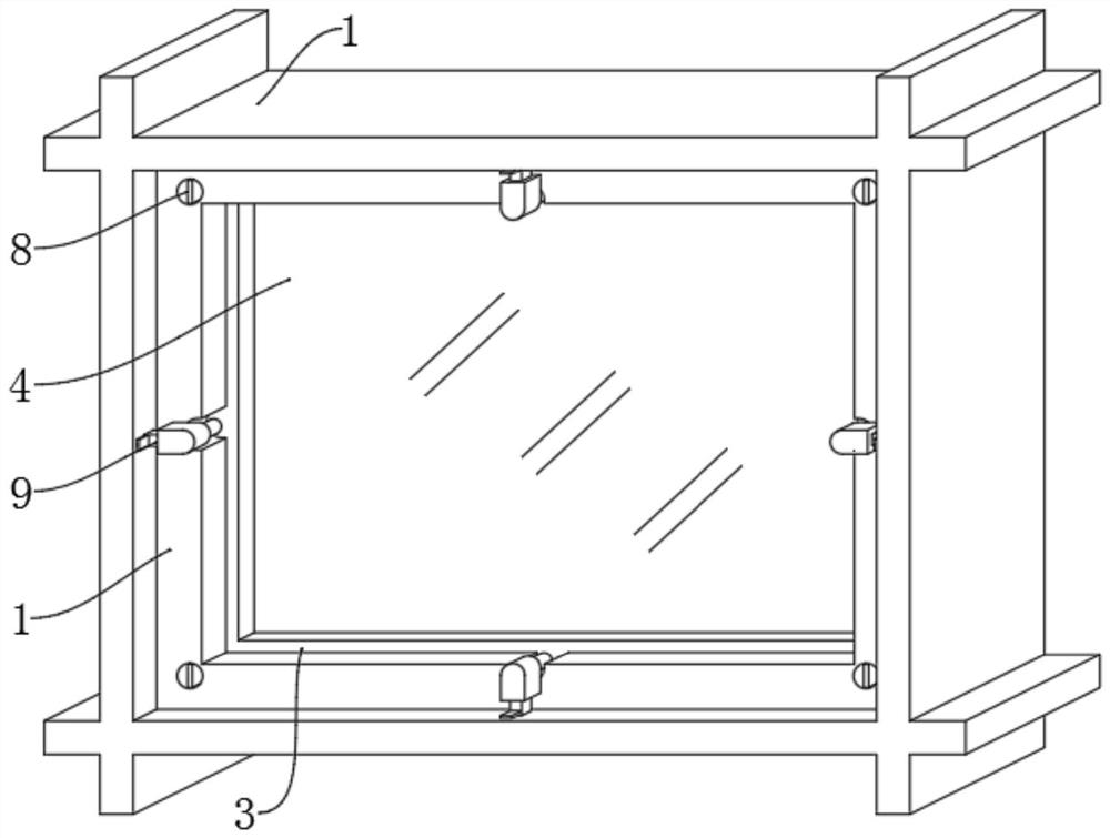 Anti-falling high-sealing glass curtain wall mounting structure