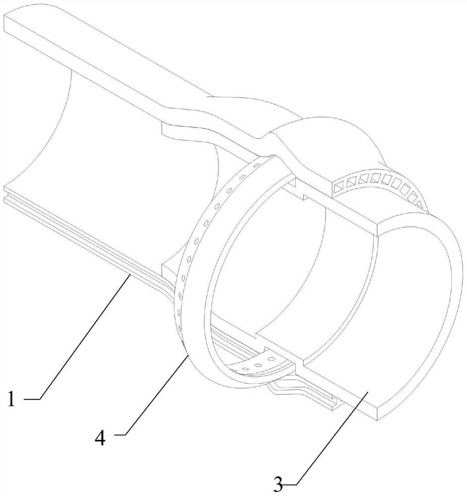 Ultralarge-diameter axial hollow pipe socket with diameter of 1500mm and forming process