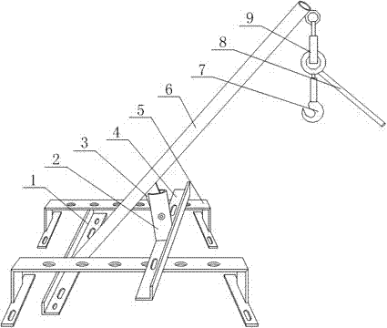 A wire lifter for an overhead line of a transmission line