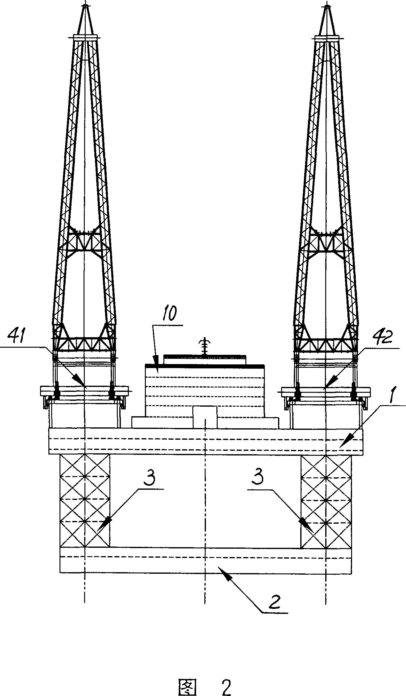 Semi-submersible offshore multifunctional engineering ship