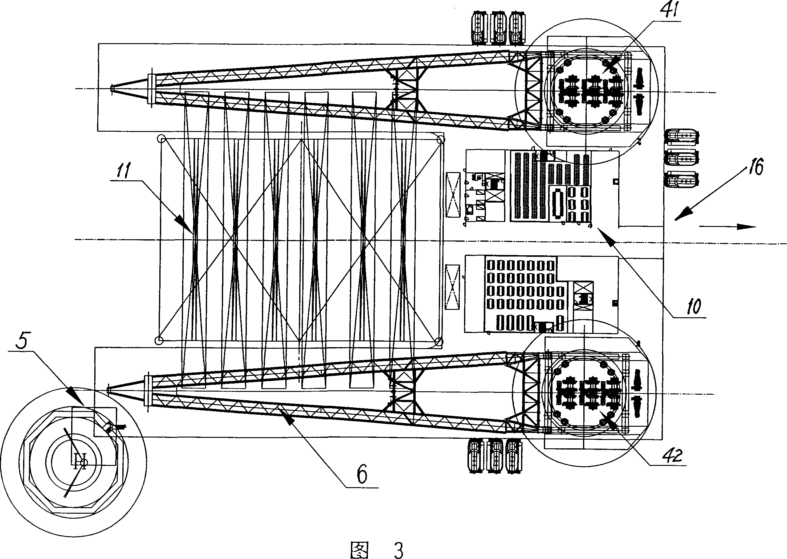 Semi-submersible offshore multifunctional engineering ship