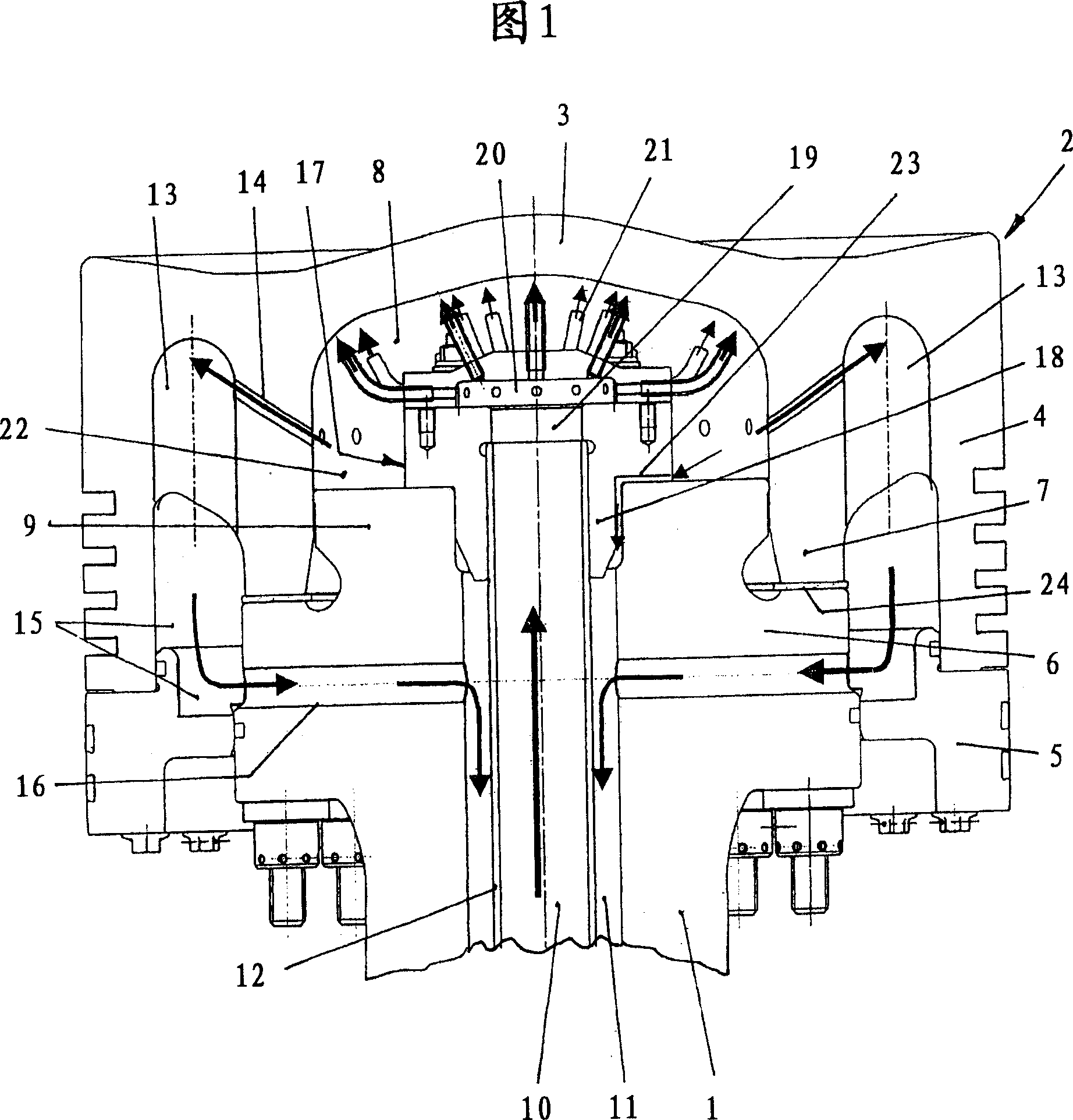 Piston for the crosshead engine