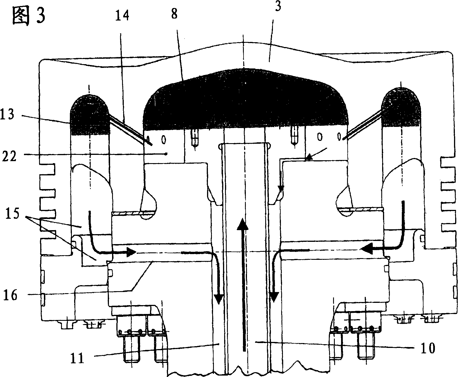 Piston for the crosshead engine