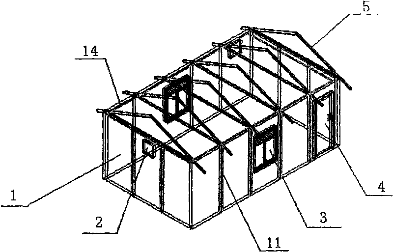 Rapidly assembled bamboo wood barrack