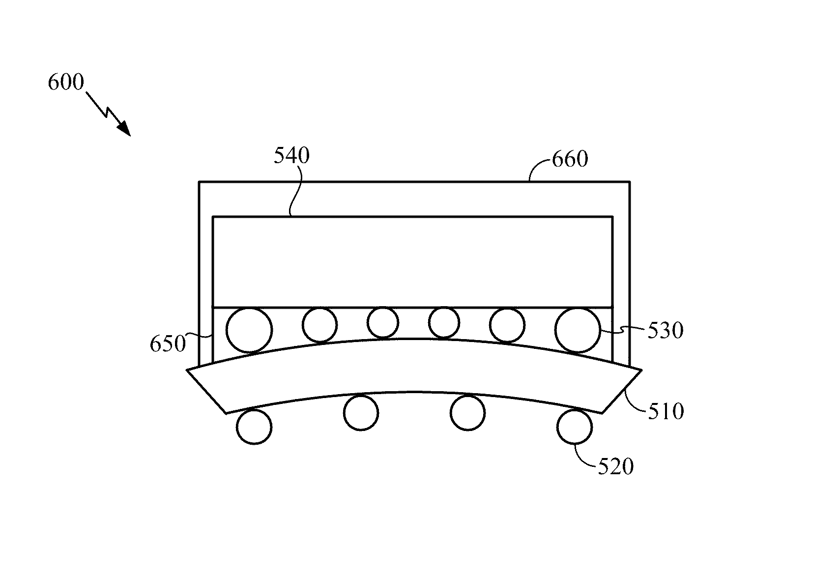 Variable feature interface that induces a balanced stress to prevent thin die warpage