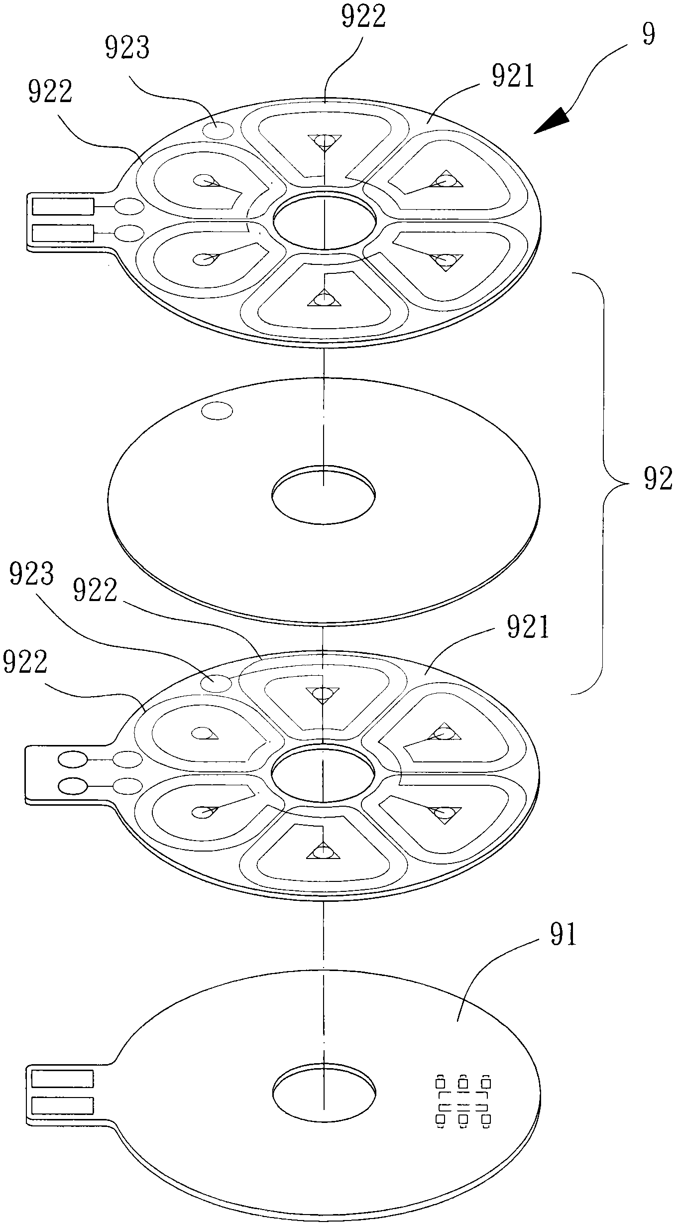 Motor and stator coil assembly and cooling fan thereof