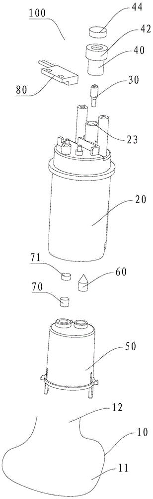 Flexible water bag assembly and water purifying equipment provided with same