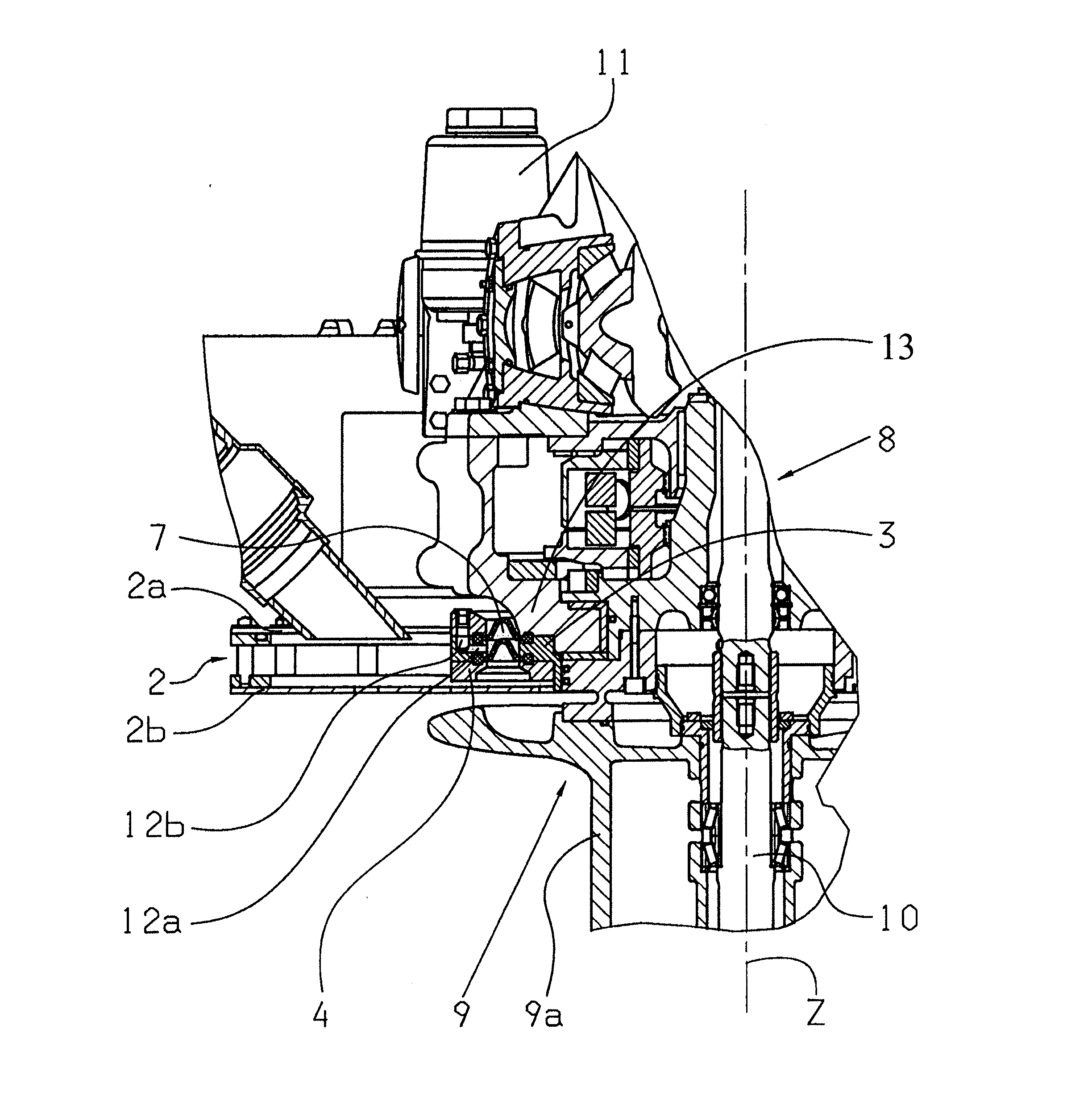 Sealing arrangement for a pivotable boat drive