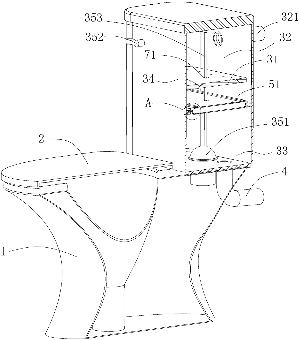 Water closet capable of achieving recycling of domestic sewage