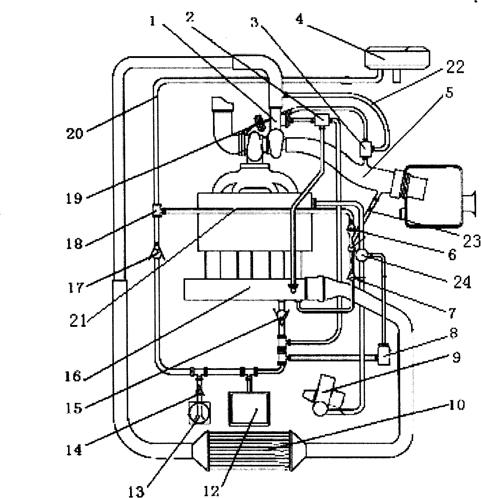 Vacuum system of engine with supercharger