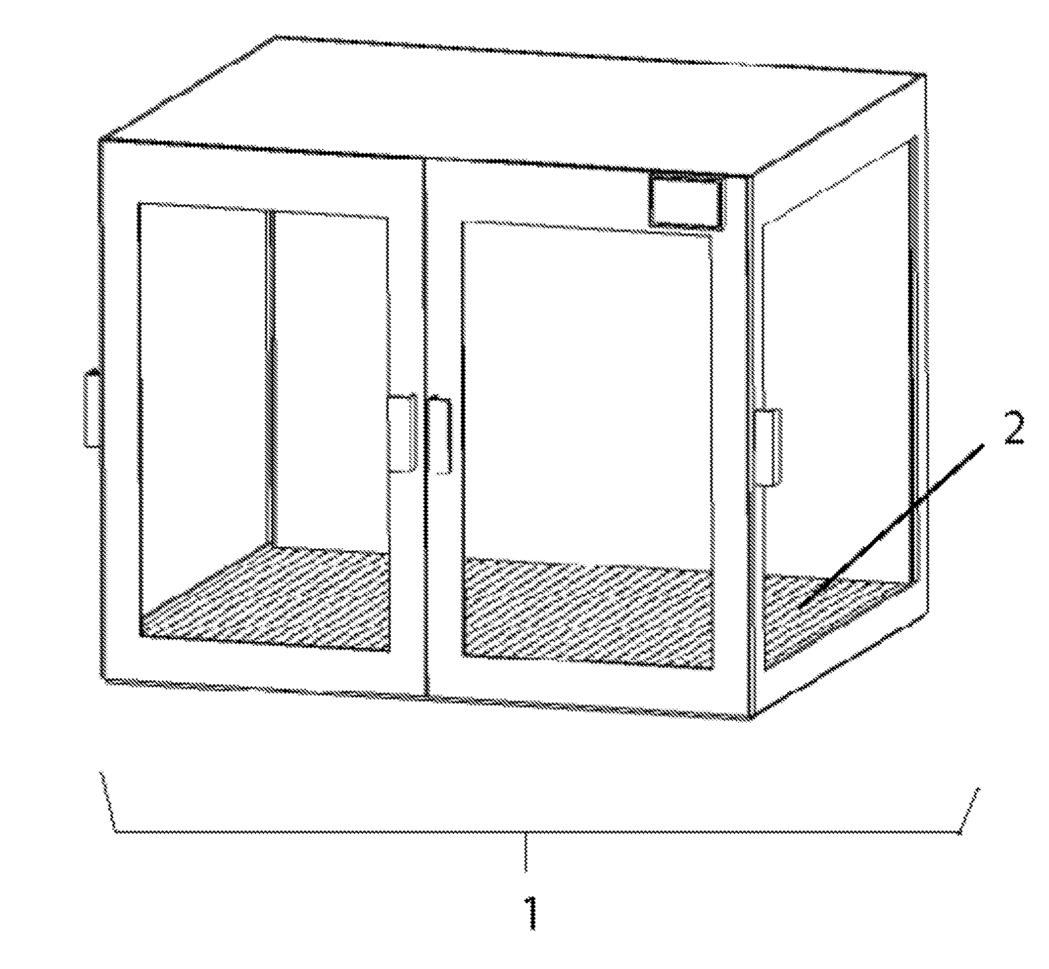 Recirculating gas system for a manufacturing device.