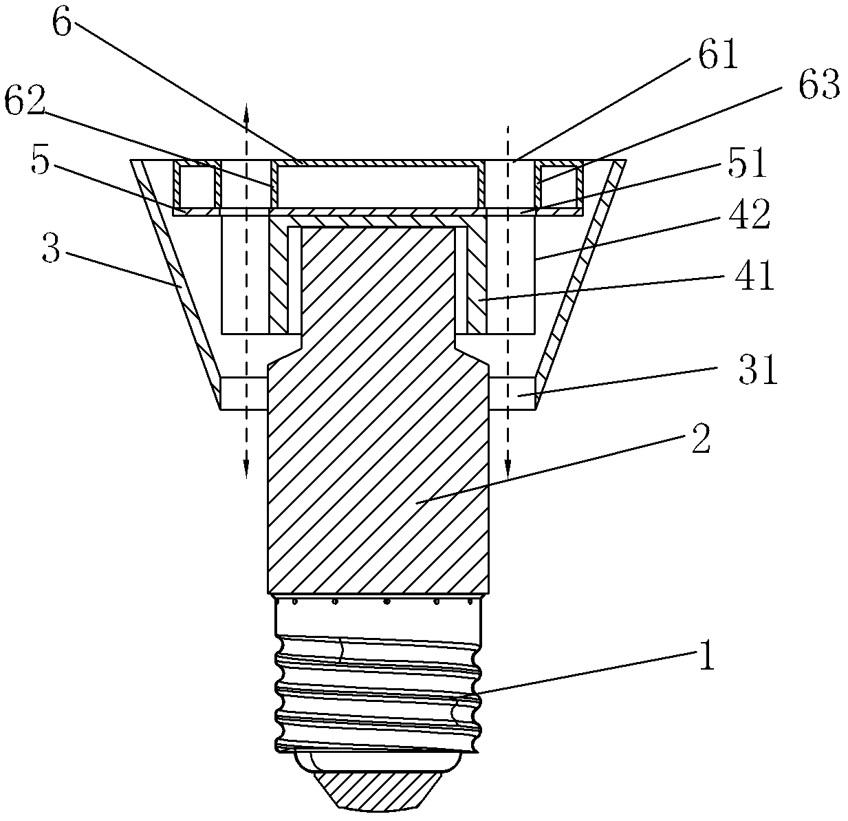 LED (Light-Emitting Diode) lamp with heat radiation structure