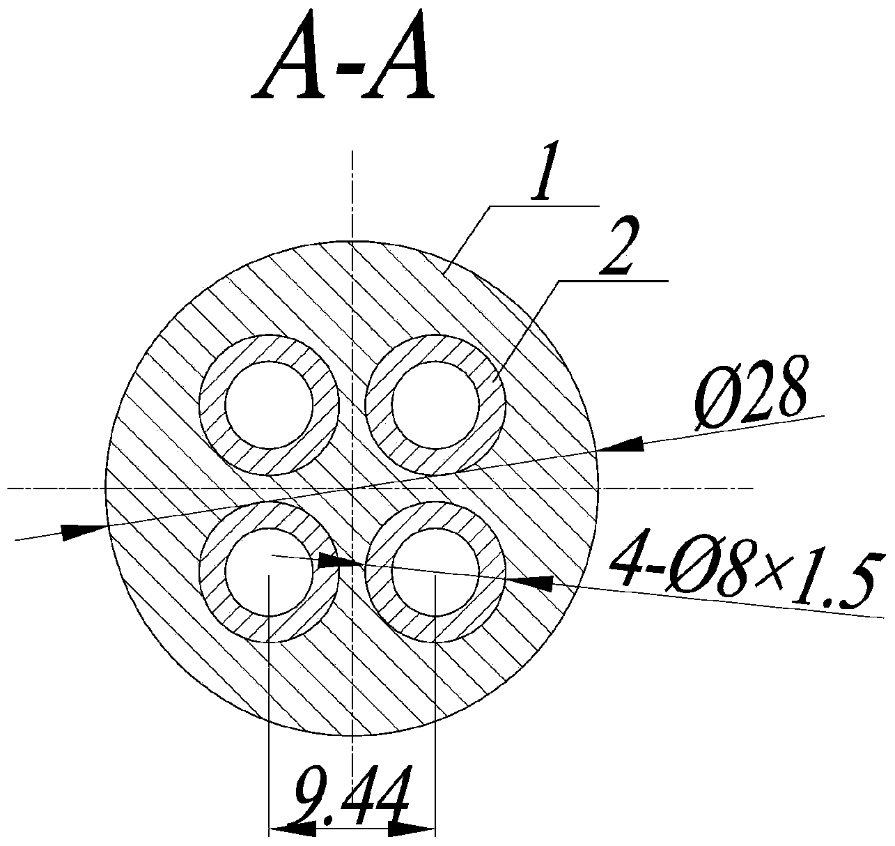 Rod bundle test piece for simulating supercritical water-cooled reactor fuel element