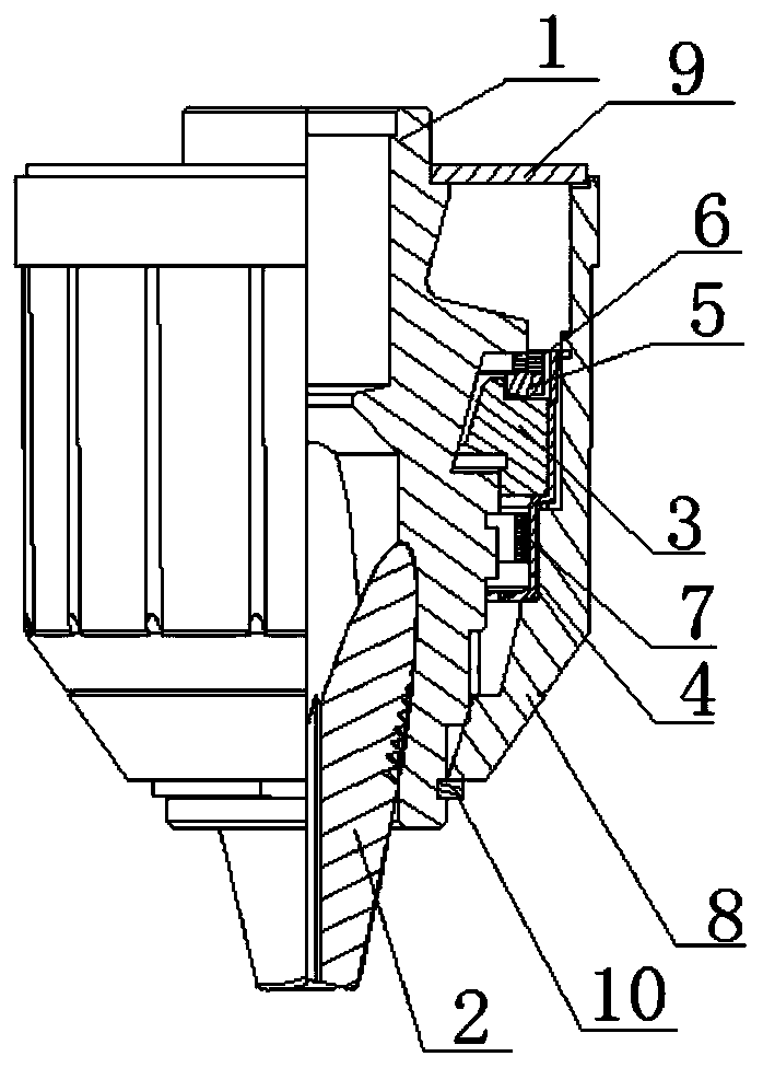 Axial locking drill chuck