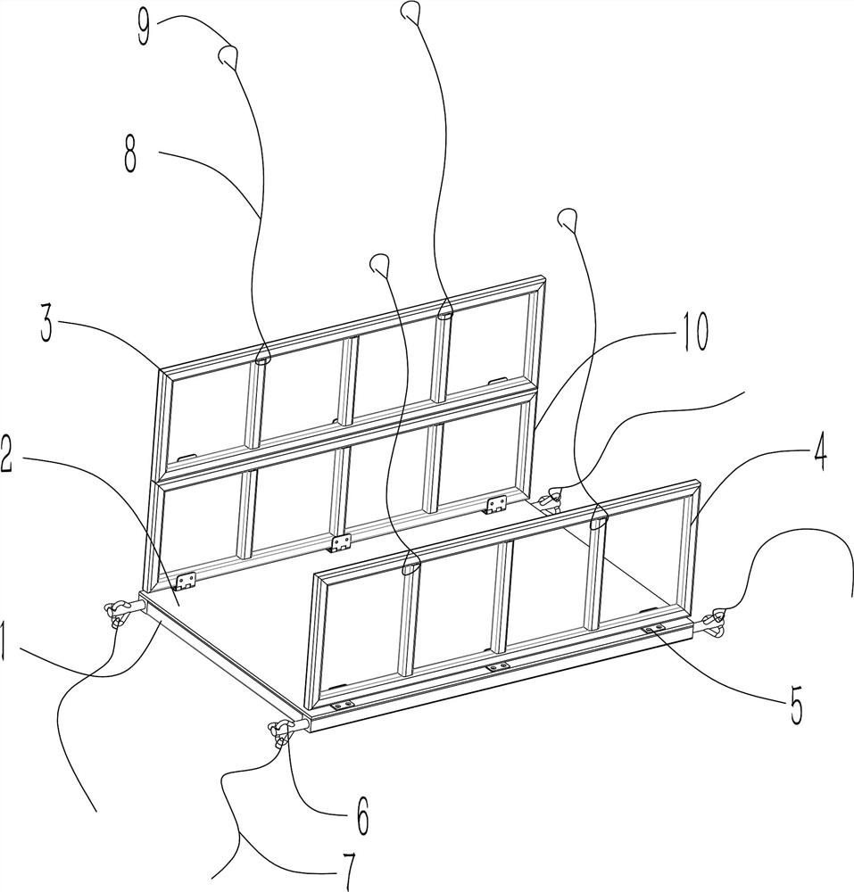 Negative bending moment construction hanging basket in a limited space of T-beam middle beam and using method