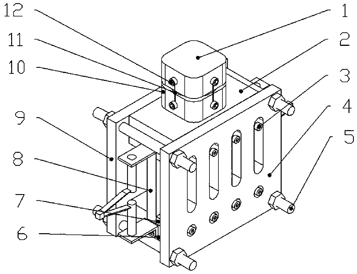 Lattice sandwiching structure edgewise compressive testing device