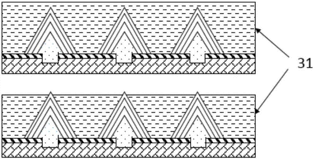 Super flexible nitride-based pyramid structure semiconductor device and preparation method thereof