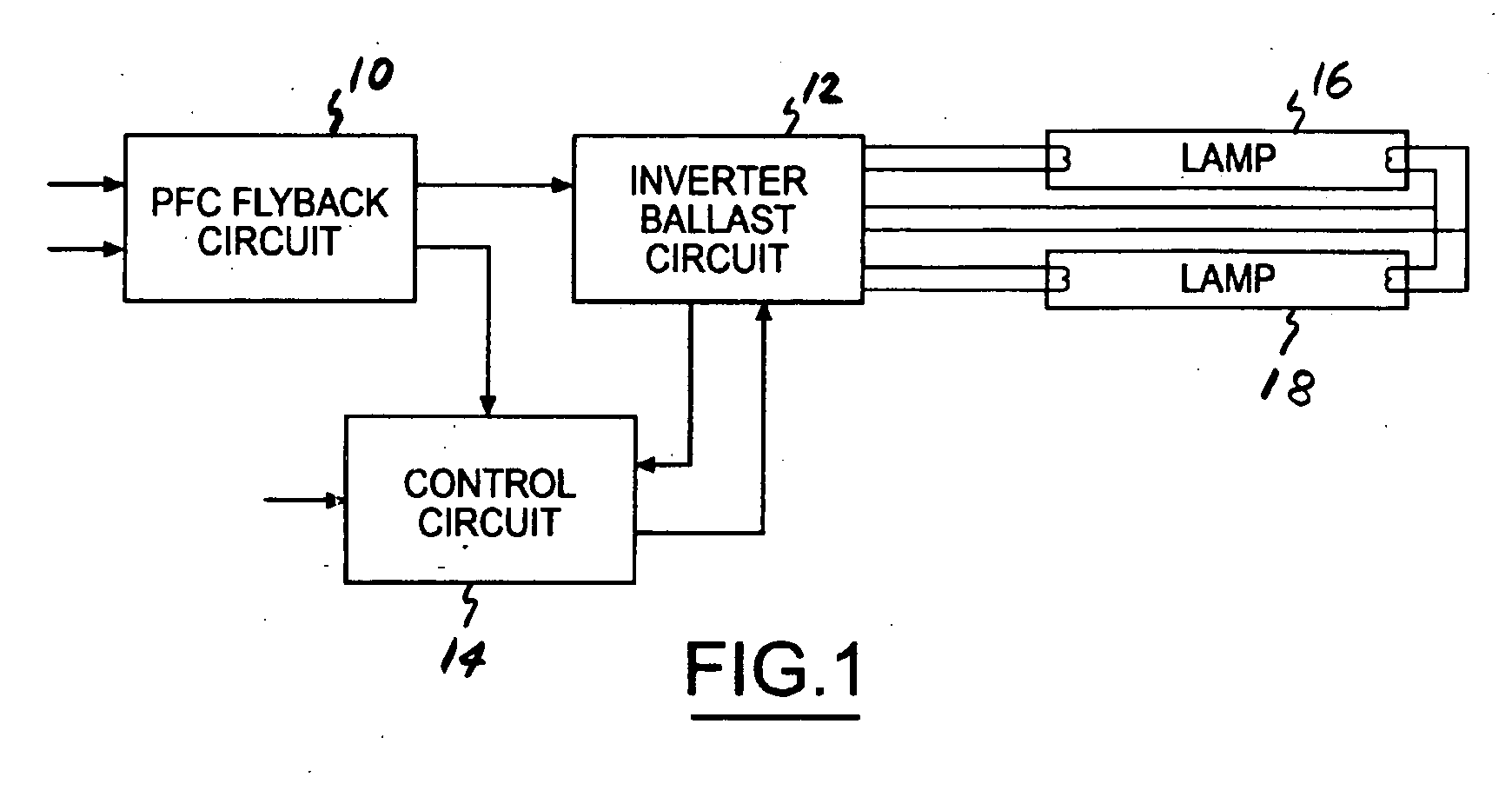 Fluorescent lamp electronic ballast