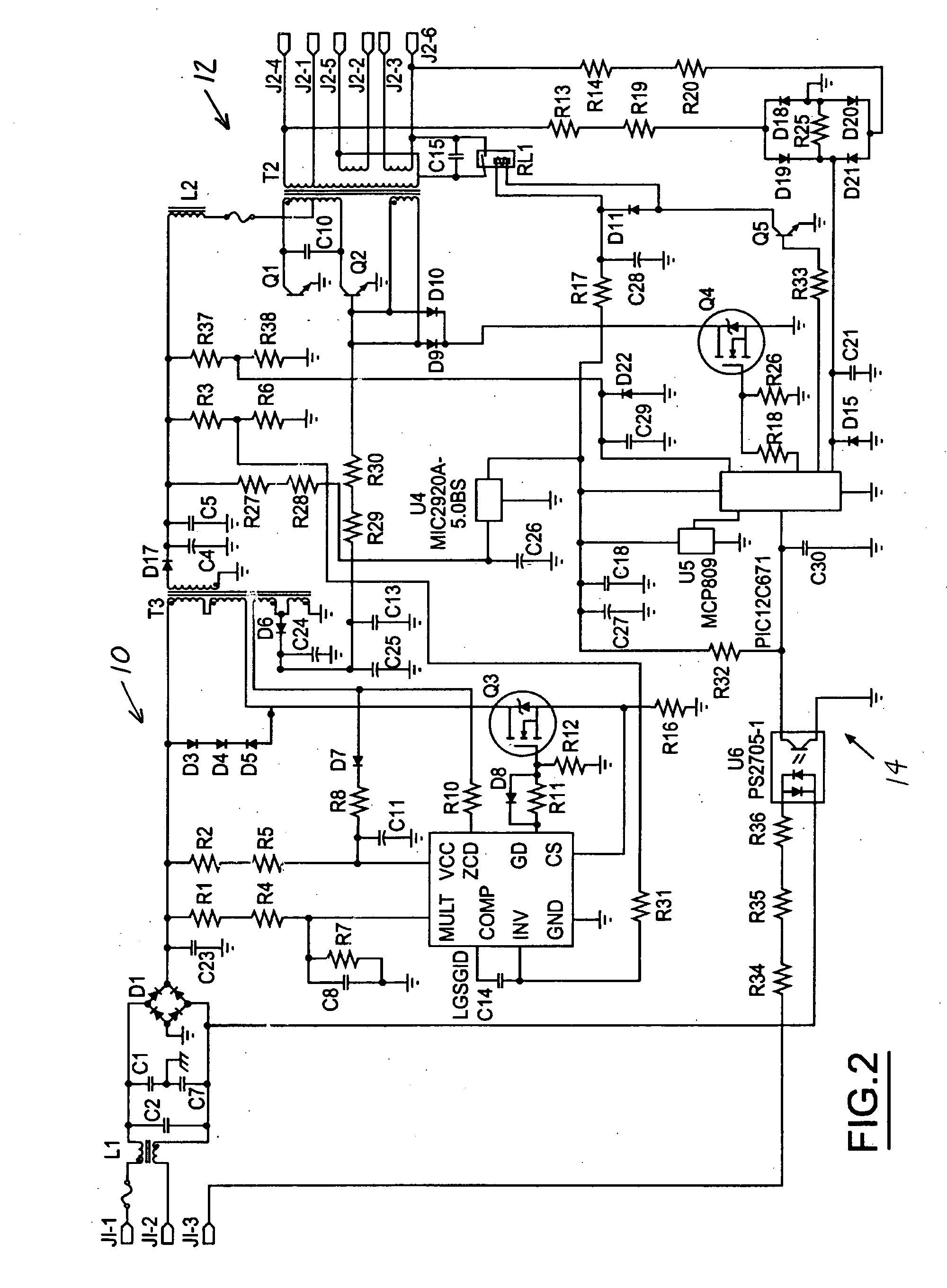 Fluorescent lamp electronic ballast