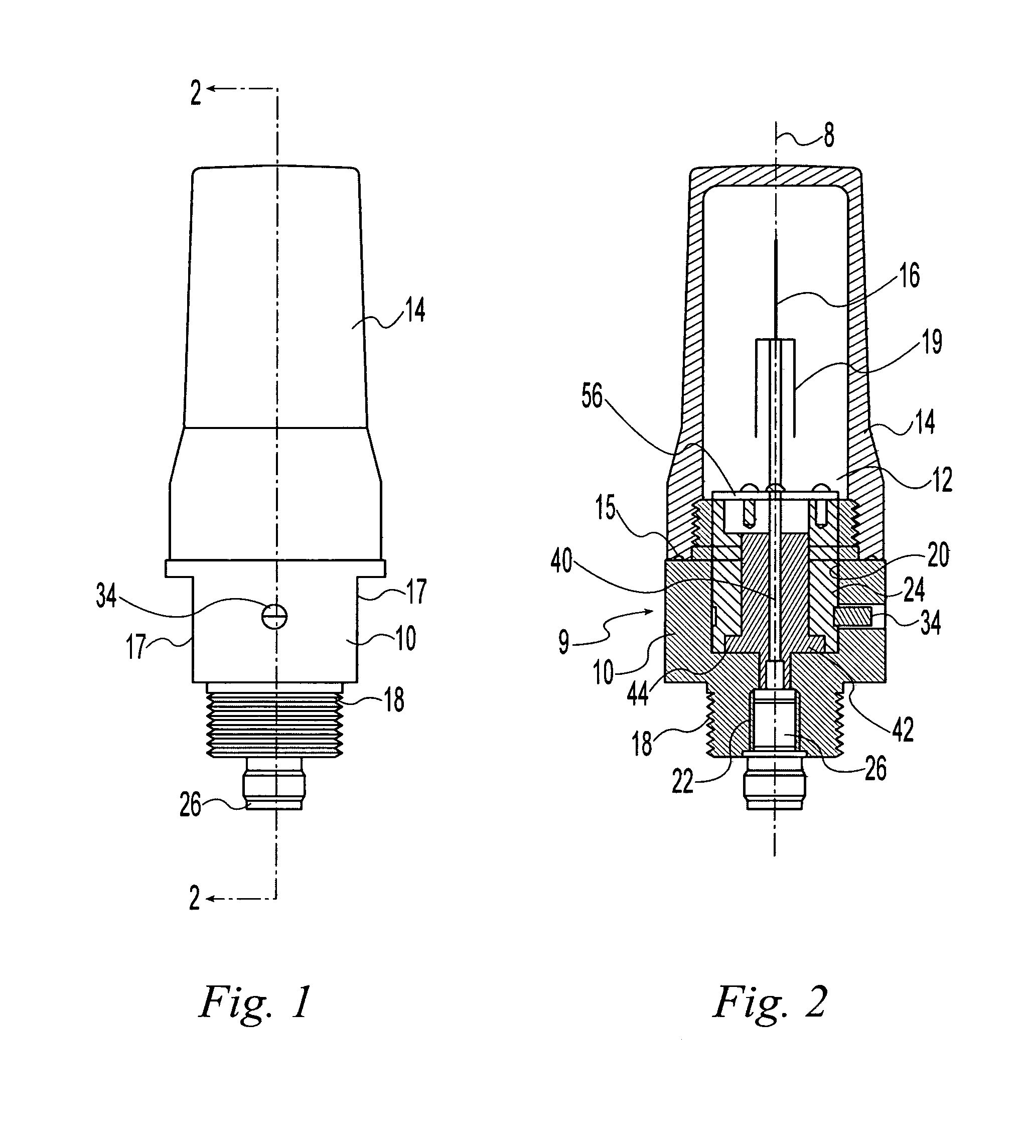 RF feedthrough coaxial connector for wireless communications in hazardous environments