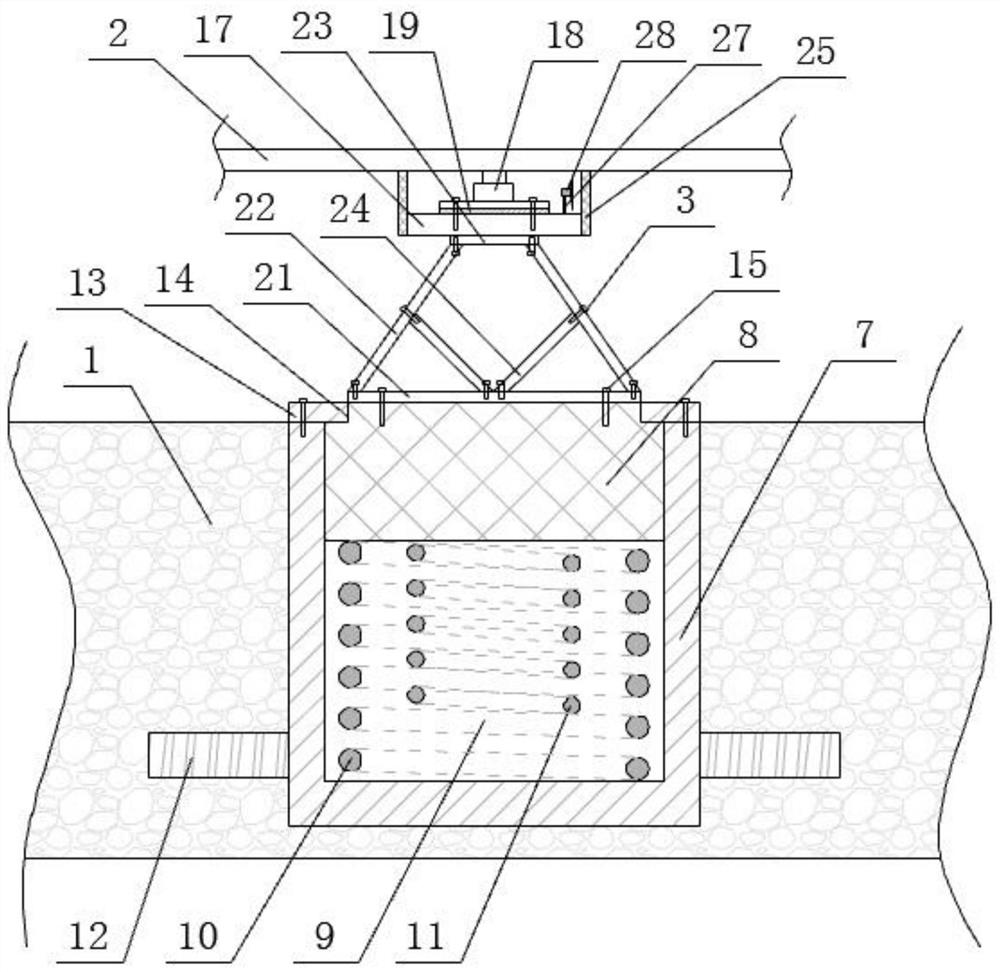 Wagon balance weighing support device and installation method thereof