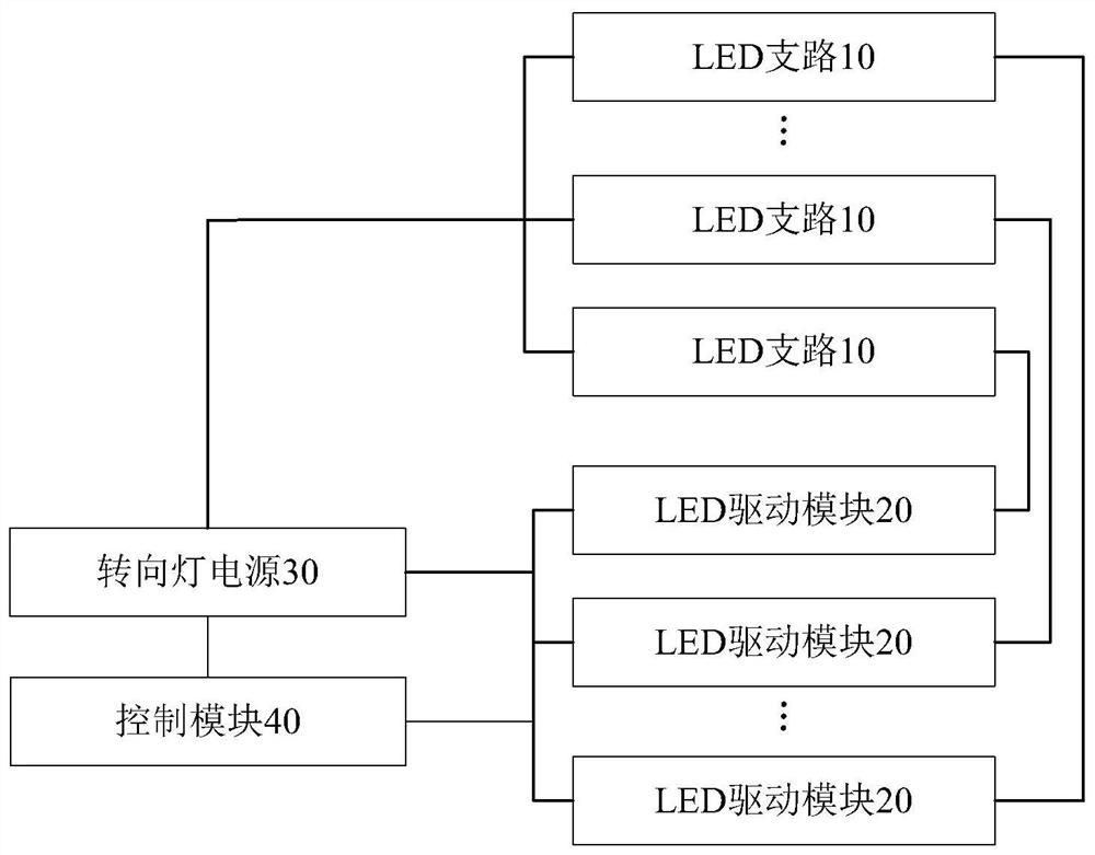 Dynamic steering lamp circuit and vehicle