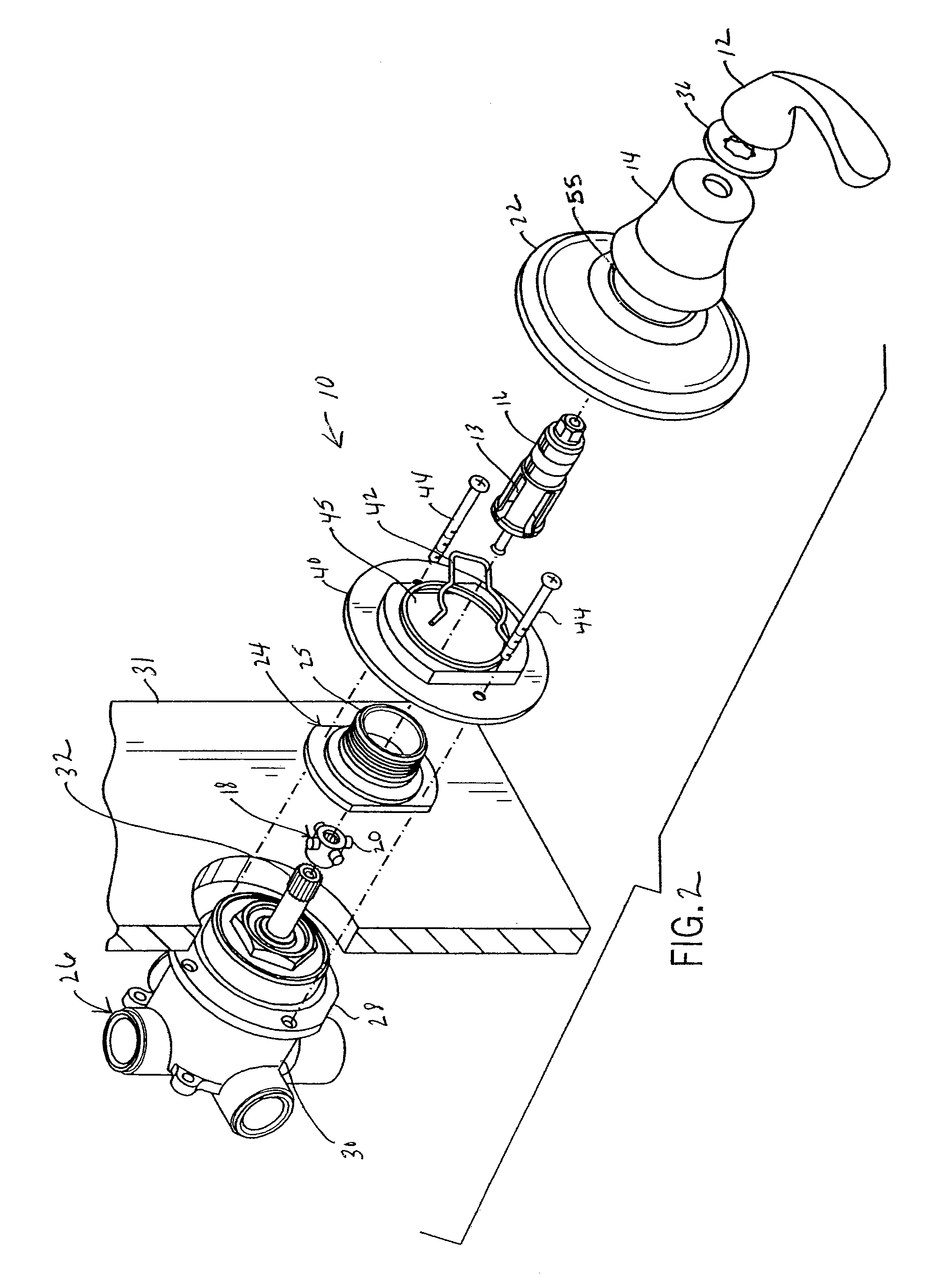 Valve assembly with compliant escutcheon