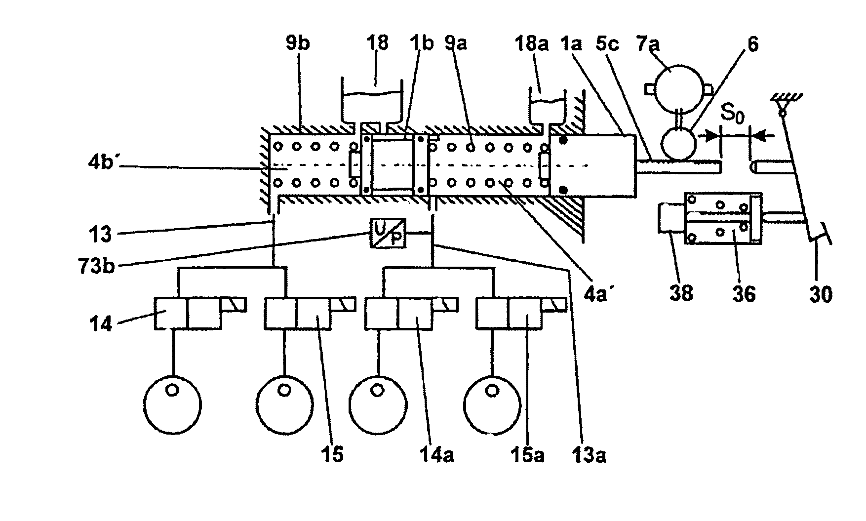 Brake system with electromotively driven piston/cylinder system