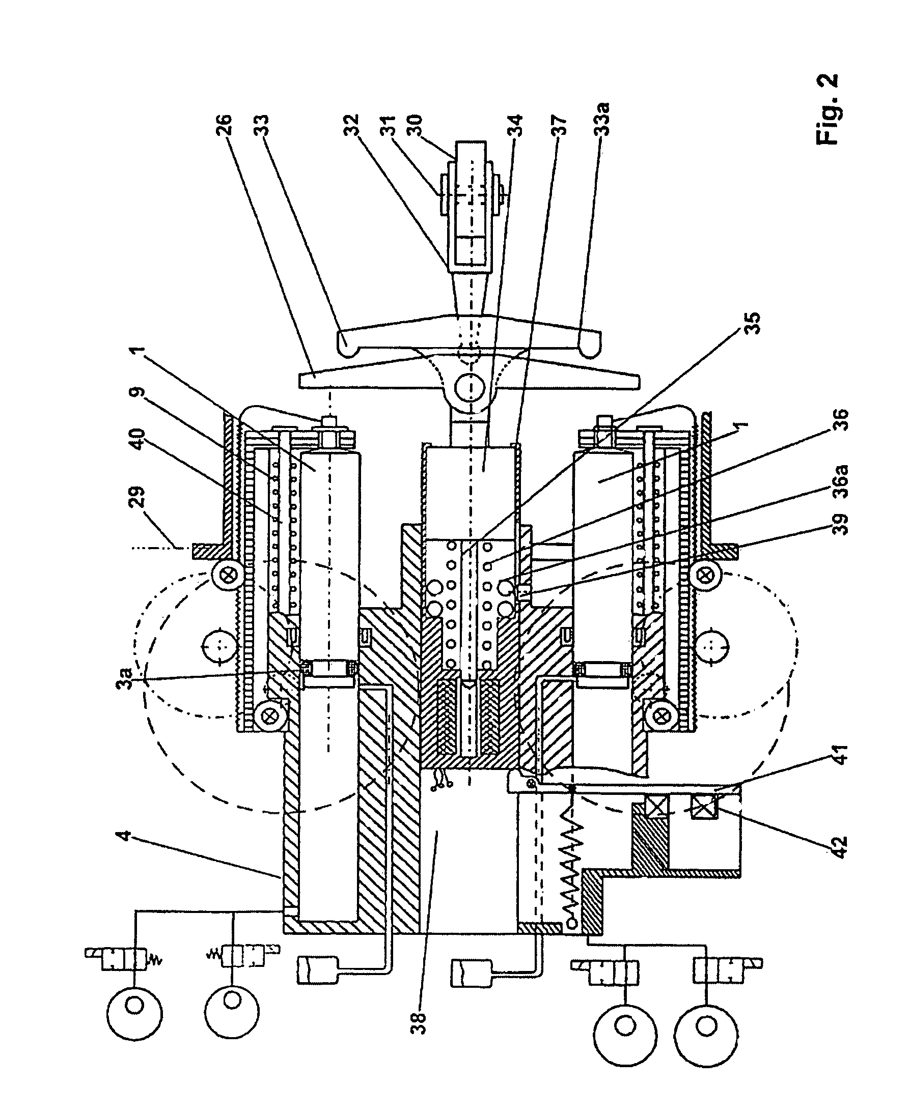 Brake system with electromotively driven piston/cylinder system