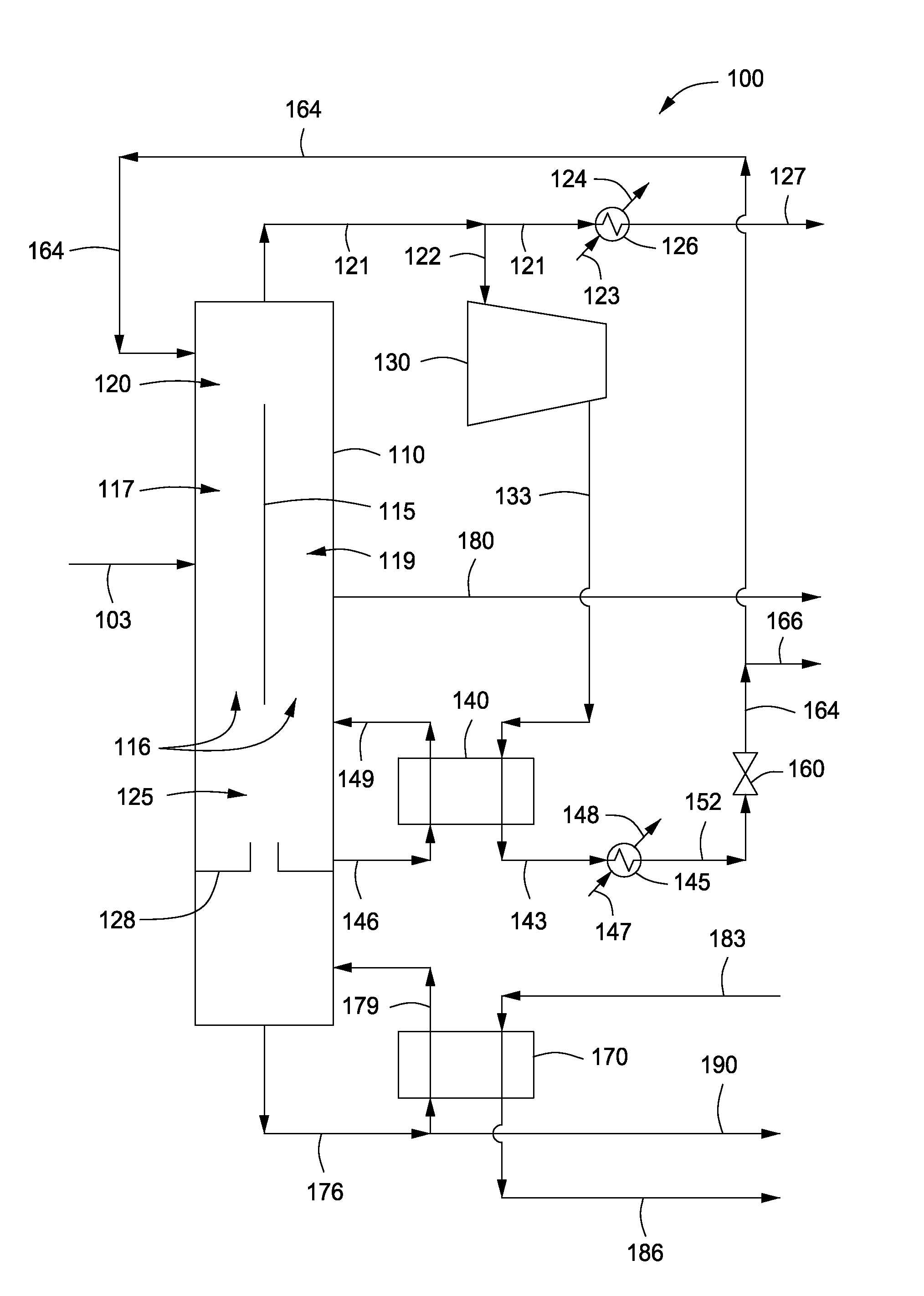 Dividing wall column with a heat pump