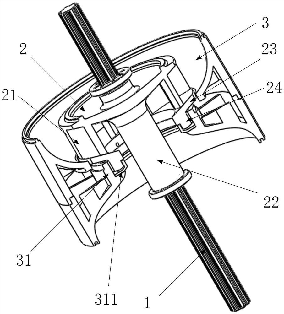 Deep-well pump and impeller supporting structure