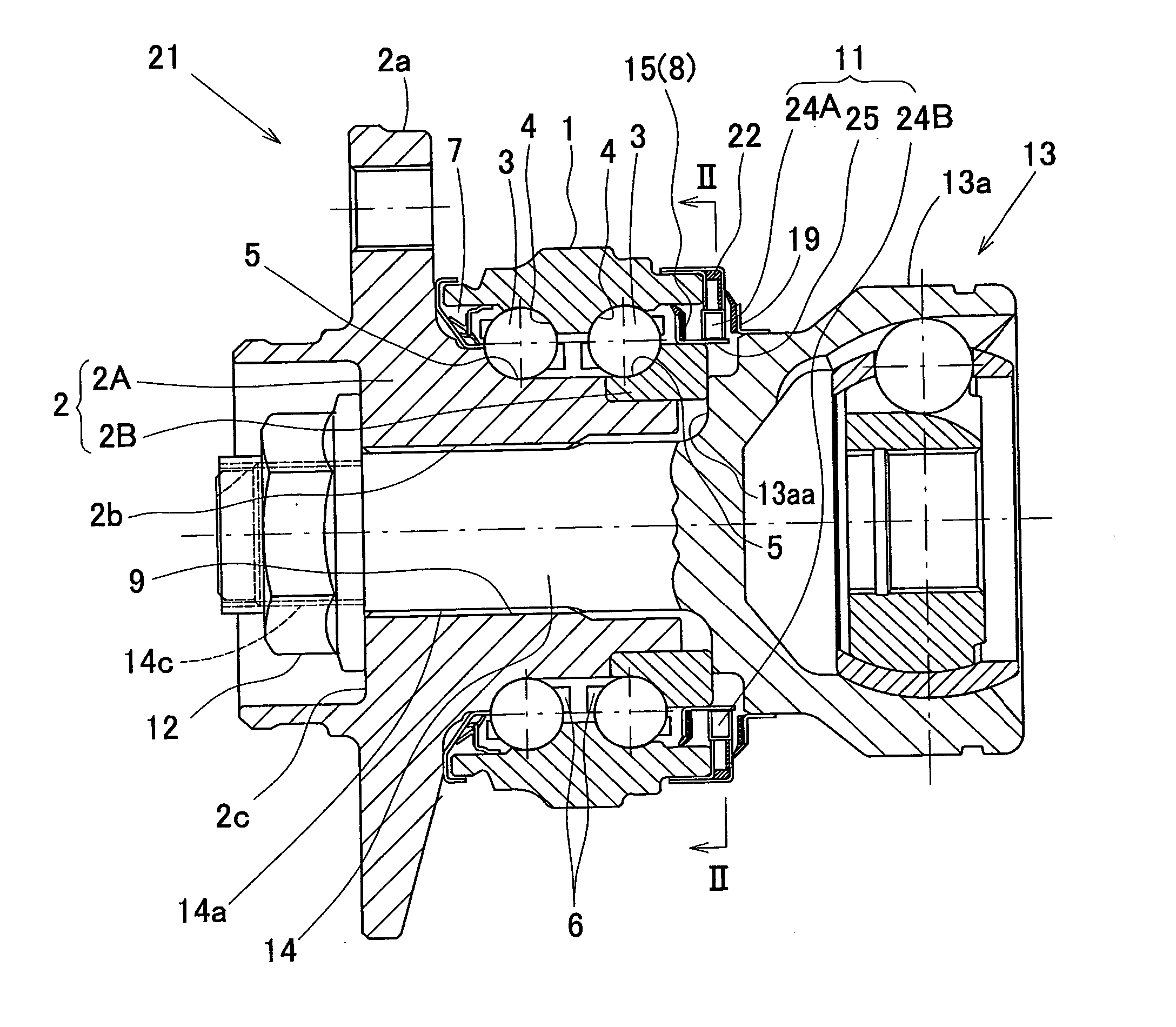 Sensor-equipped wheel support bearing assembly