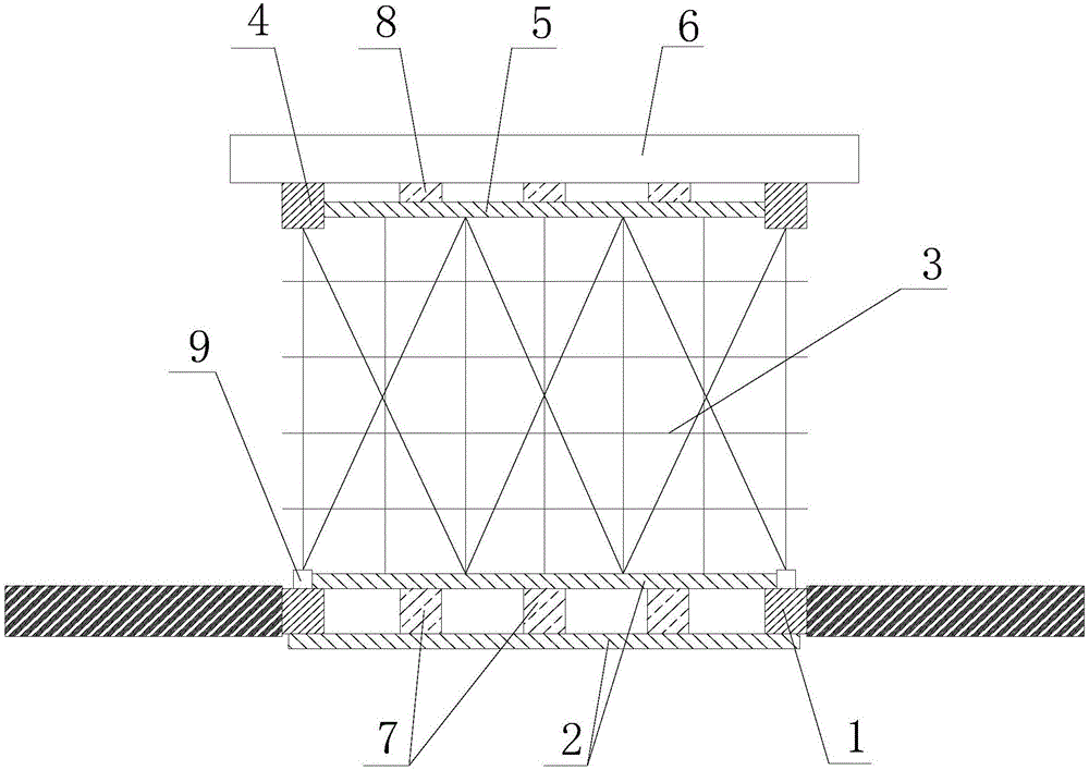 Formwork supporting structure for reserved hole roof cover construction