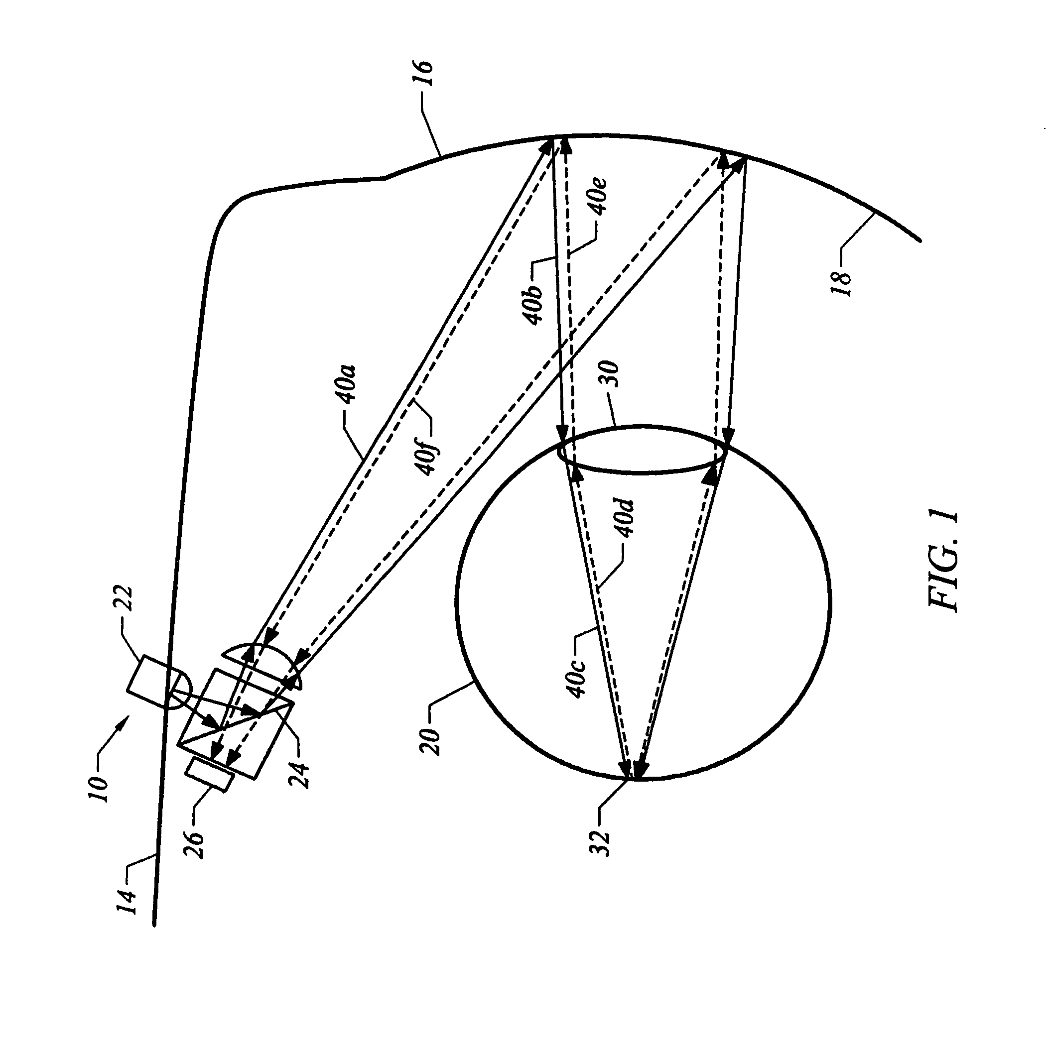 Optical system for monitoring eye movement